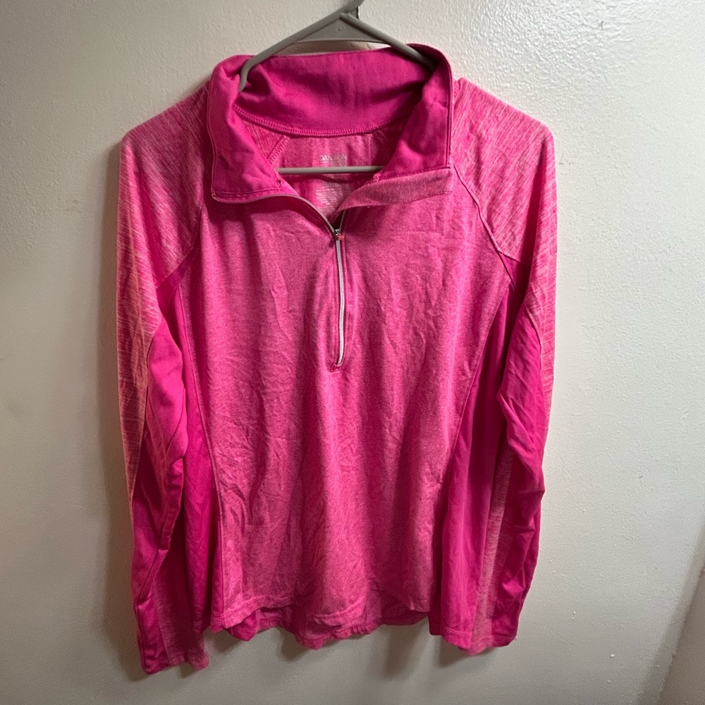 Bright Hot Pink Quarter-Zip Pullover